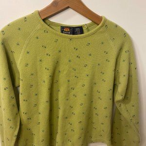 Women's medium Route 66 Green Floral Longsleeve